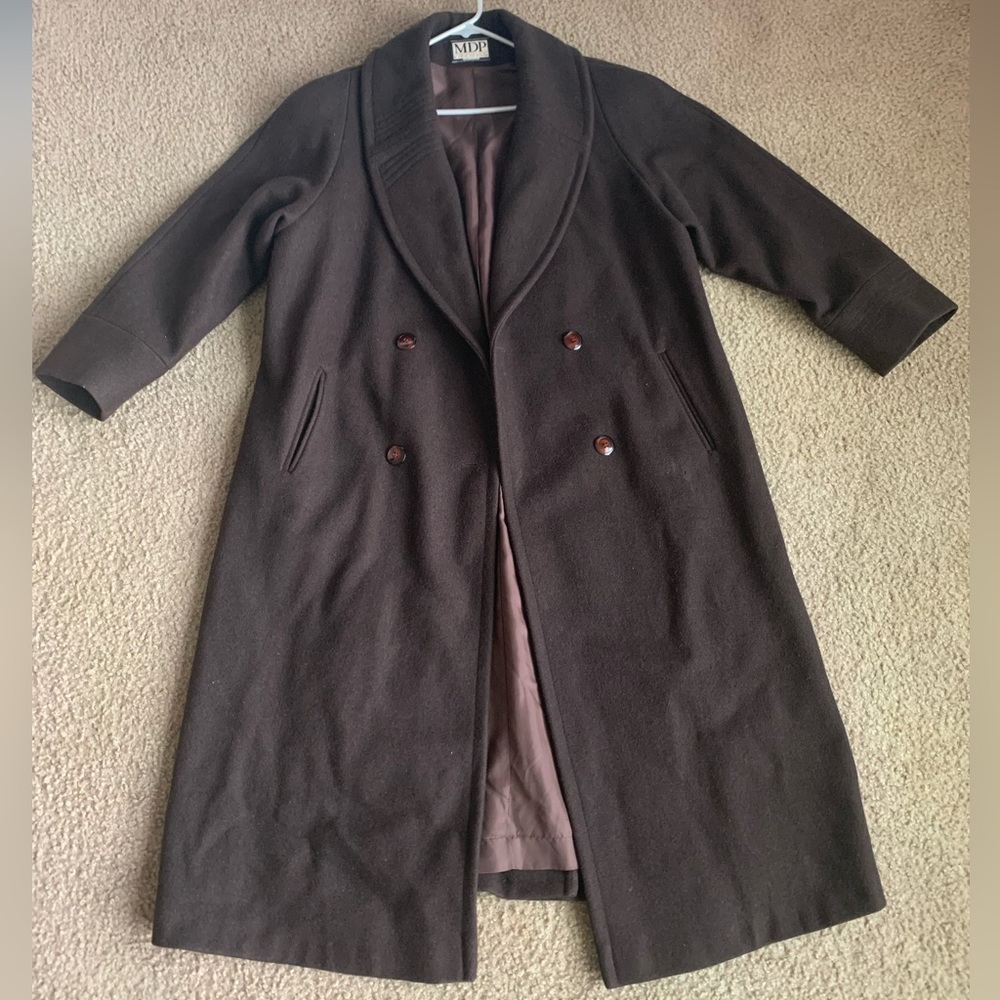 Mario De Pinto Brown %100 Wool Trench Coat
